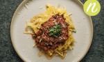 Tomato Puttanesca Over Spaghetti Squash