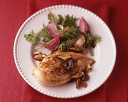 Sauteed Chicken Breasts and Shiitake Mushrooms with Thyme-White Wine Sauce