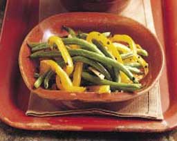Garlic Roasted Green Beans and Peppers