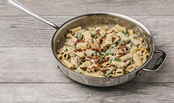 Pea and bacon pasta skillet