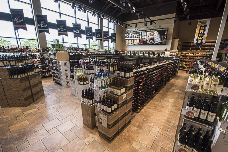 a large wine and beer section