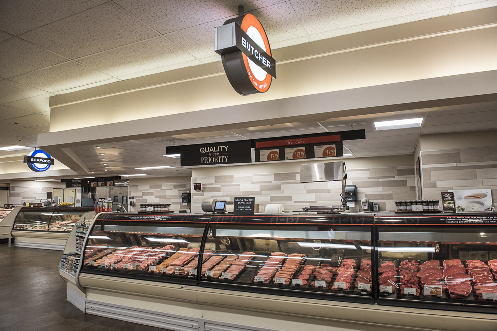 Meat and seafood section