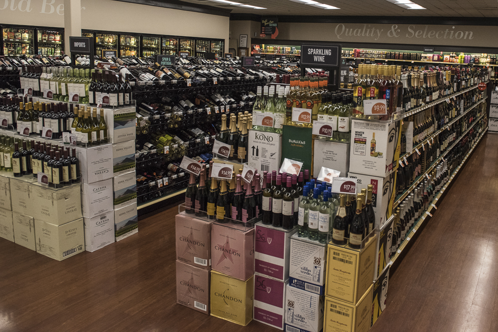 The wine and beer section