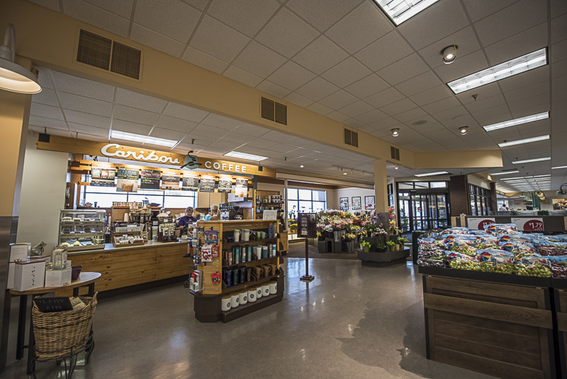 An interior Caribou Coffee store