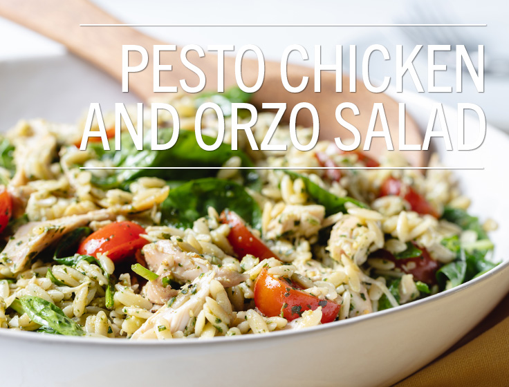 Pesto Chicken and Orzo Salad