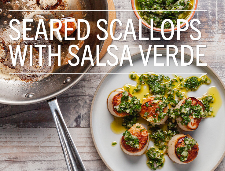 Seared Scallops with Lemony Salsa Verde