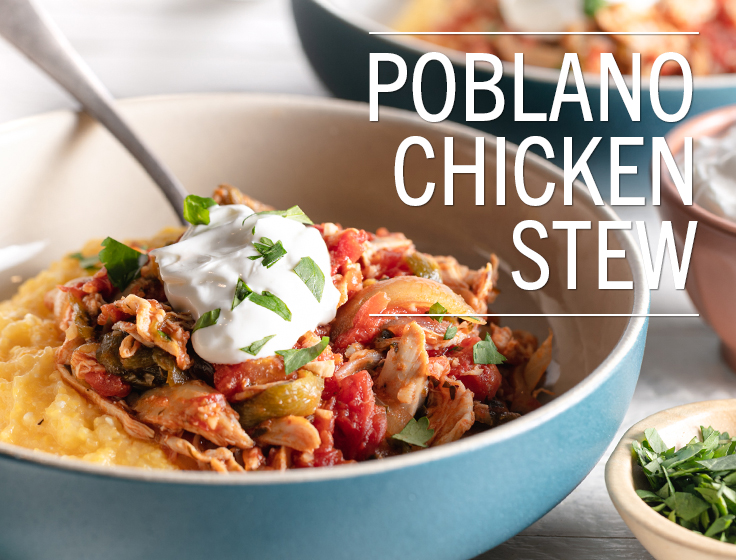 Poblano Chicken Stew with Polenta