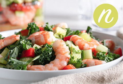 Baby Kale Salad with Shrimp