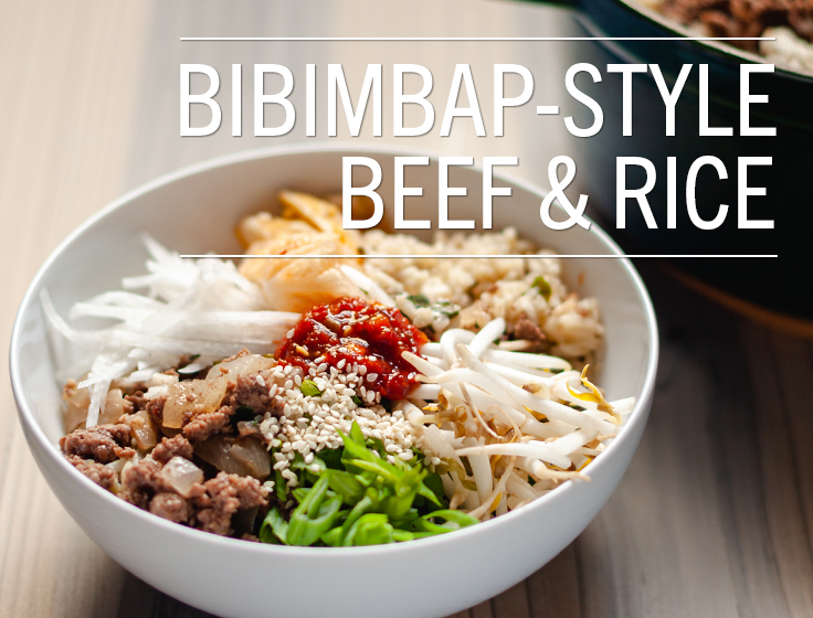 One-Pot Bibimbap-Style Spinach Rice & Spicy Beef