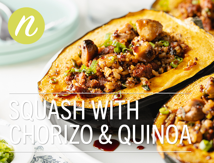 Stuffed Squash With Chorizo & Quick-Cook Quinoa
