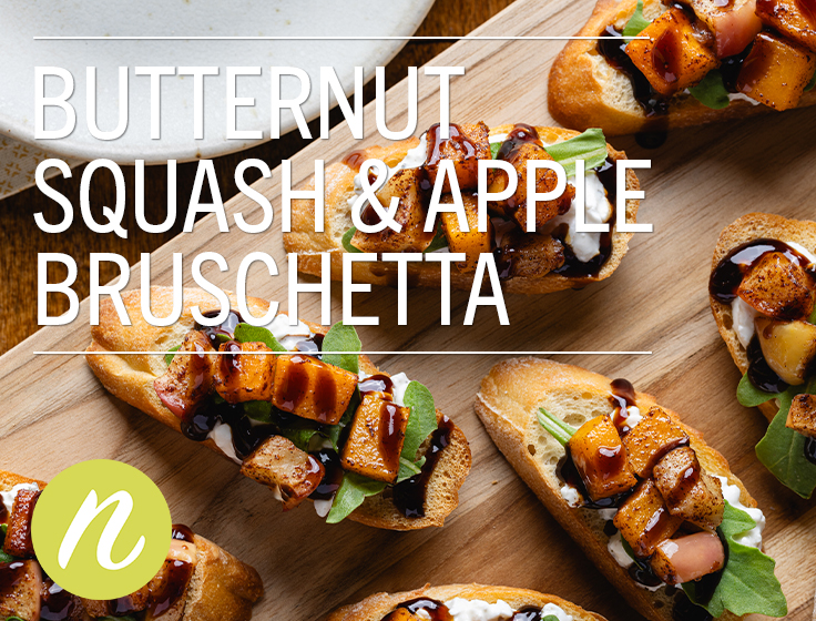 Roasted Butternut Squash & Apple Bruschetta